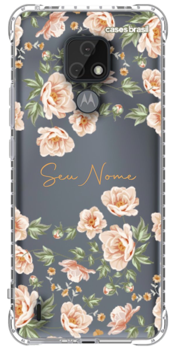 Capinha para Celular Flores Alaranjadas