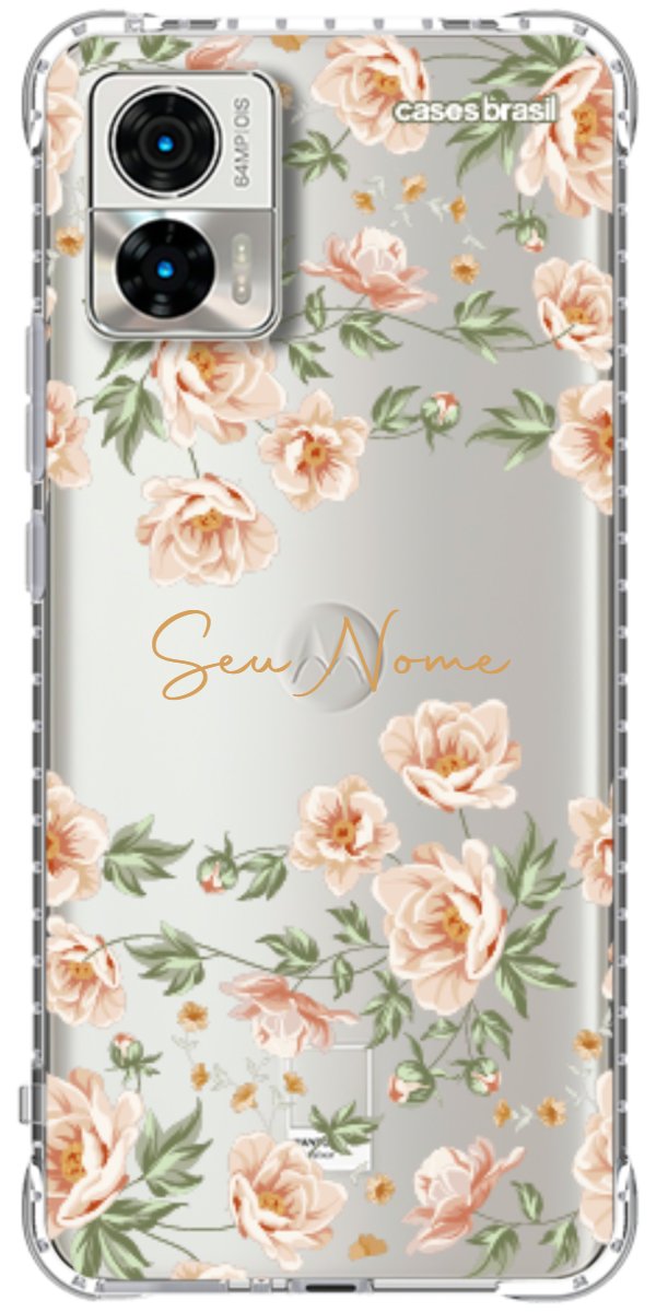 Capinha para Celular Flores Alaranjadas