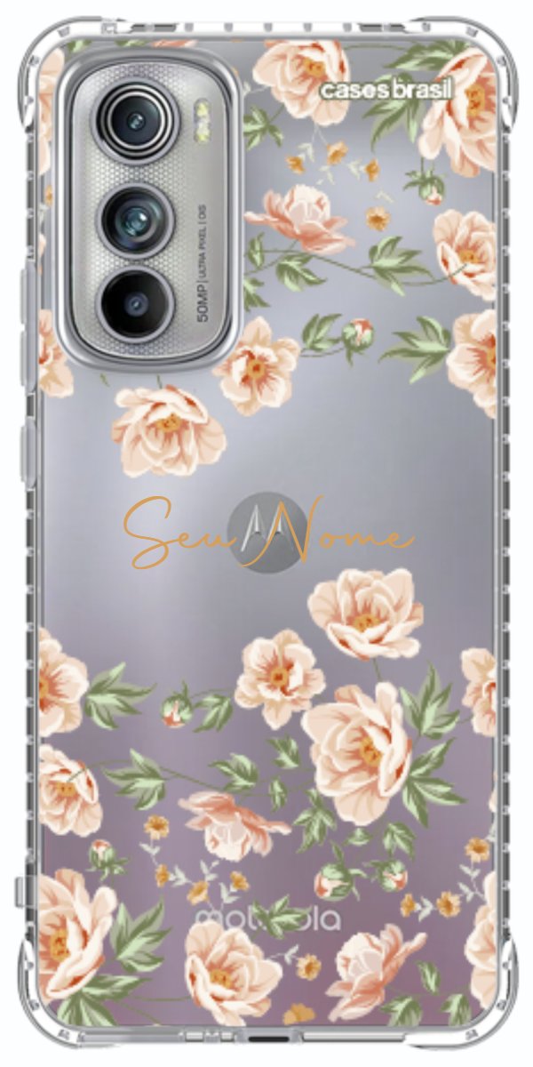 Capinha para Celular Flores Alaranjadas