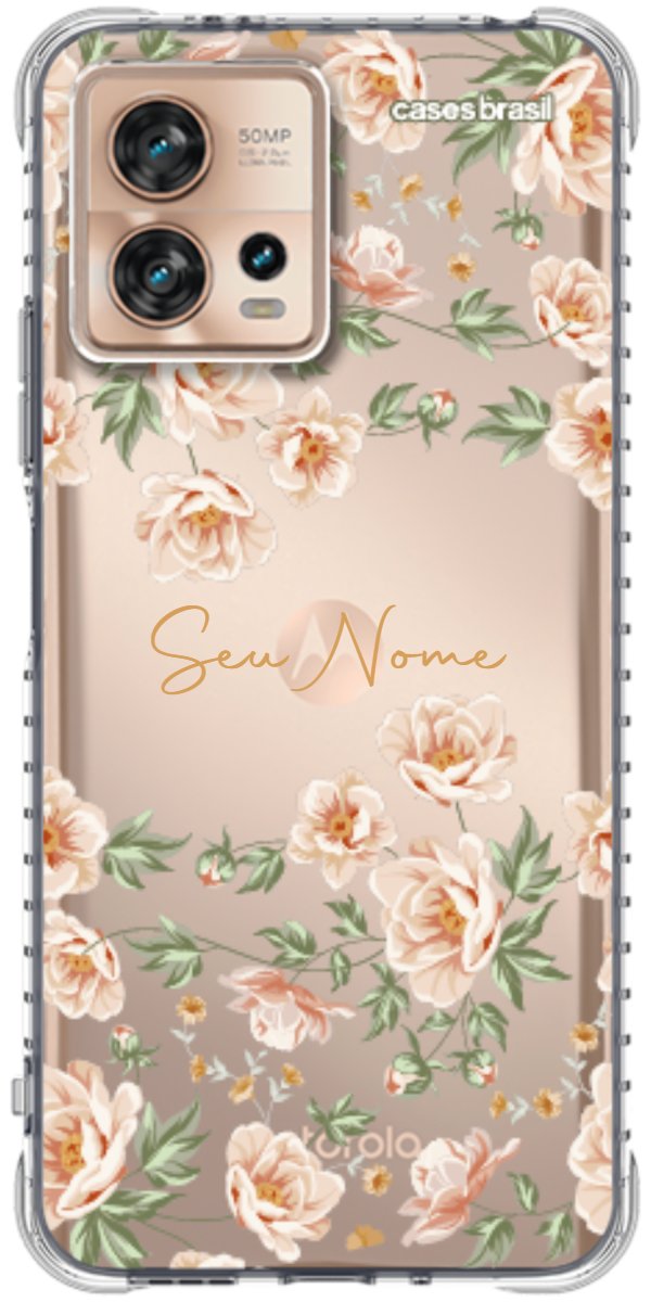Capinha para Celular Flores Alaranjadas