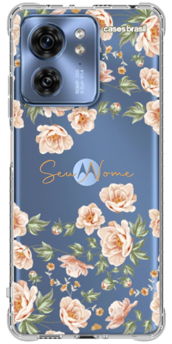 Capinha para Celular Flores Alaranjadas