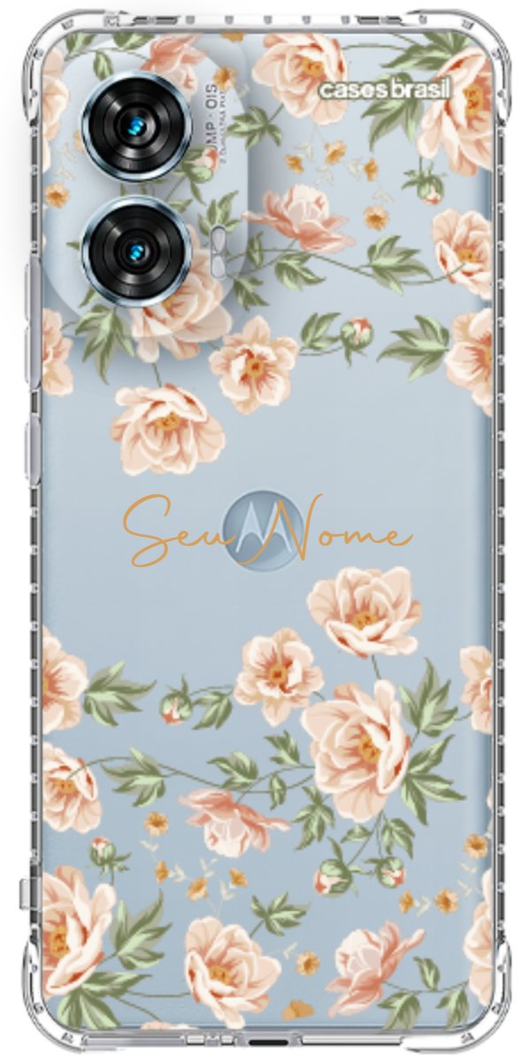 Capinha para Celular Flores Alaranjadas