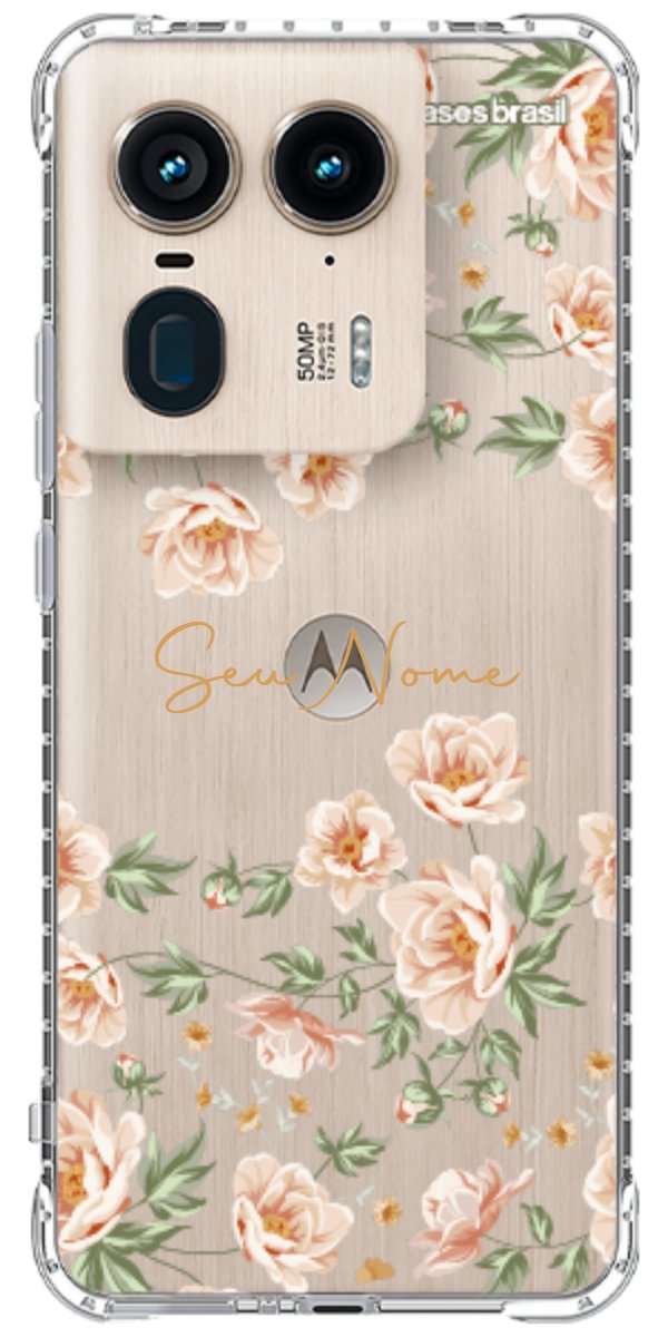 Capinha para Celular Flores Alaranjadas