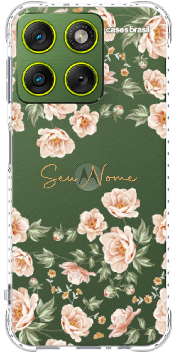 Capinha para Celular Flores Alaranjadas