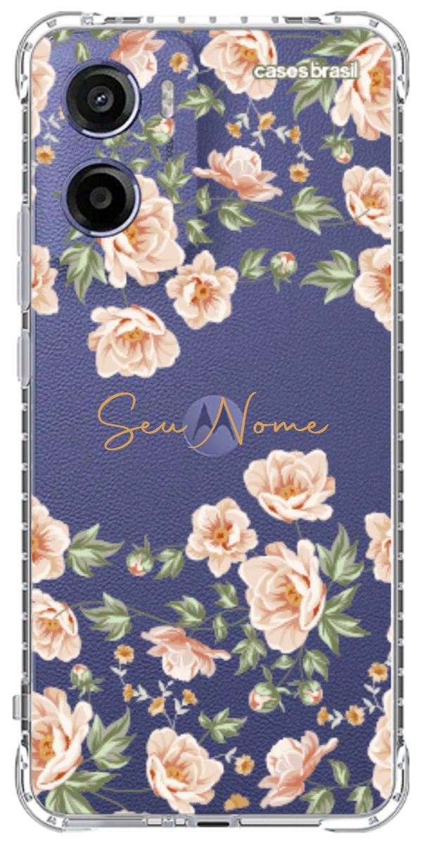 Capinha para Celular Flores Alaranjadas