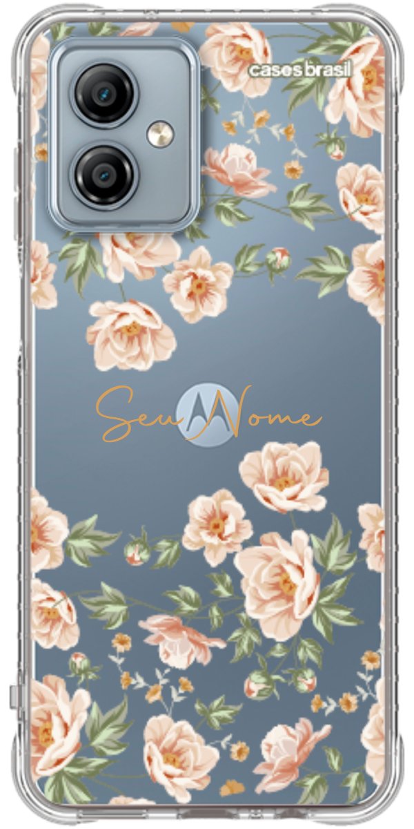 Capinha para Celular Flores Alaranjadas