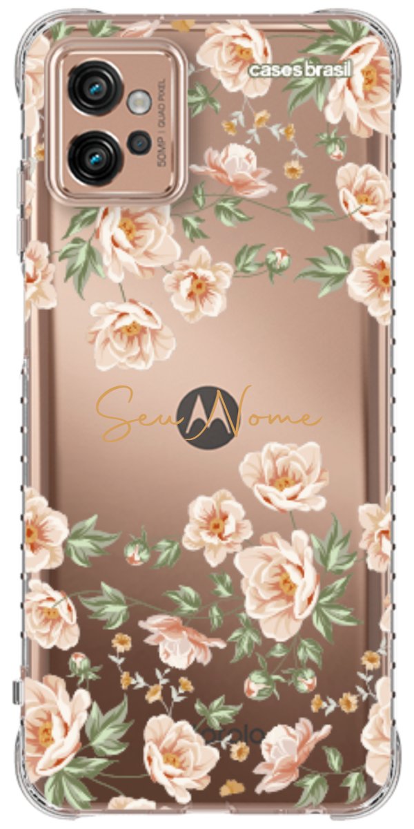 Capinha para Celular Flores Alaranjadas