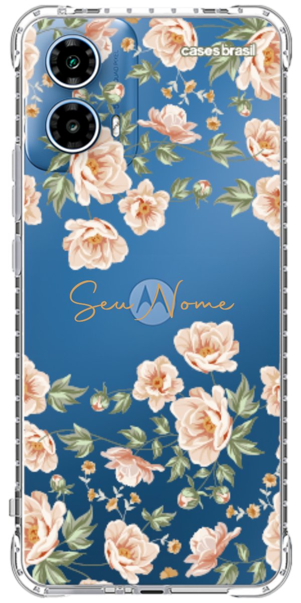 Capinha para Celular Flores Alaranjadas