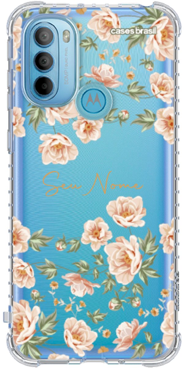 Capinha para Celular Flores Alaranjadas