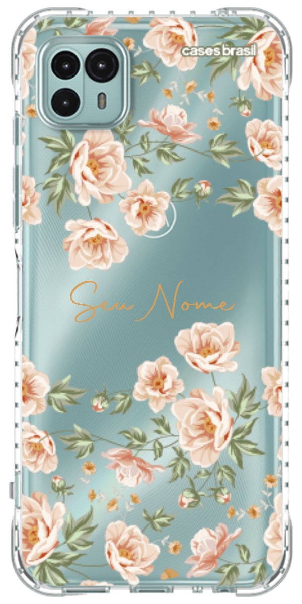 Capinha para Celular Flores Alaranjadas