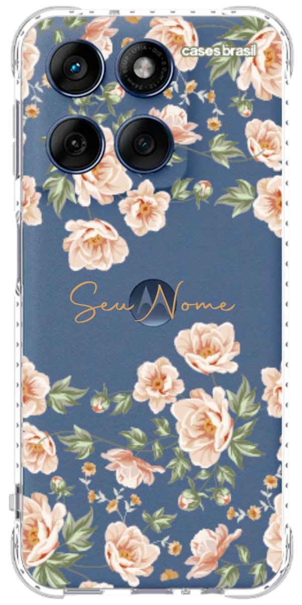 Capinha para Celular Flores Alaranjadas