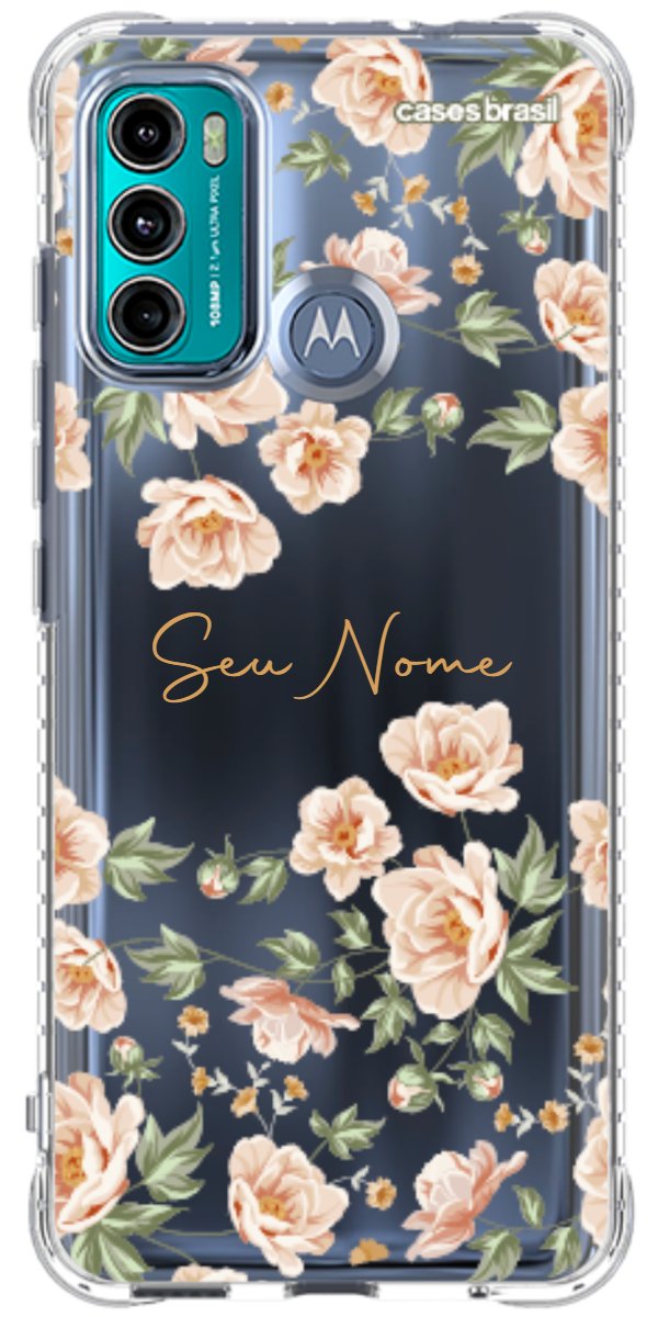 Capinha para Celular Flores Alaranjadas