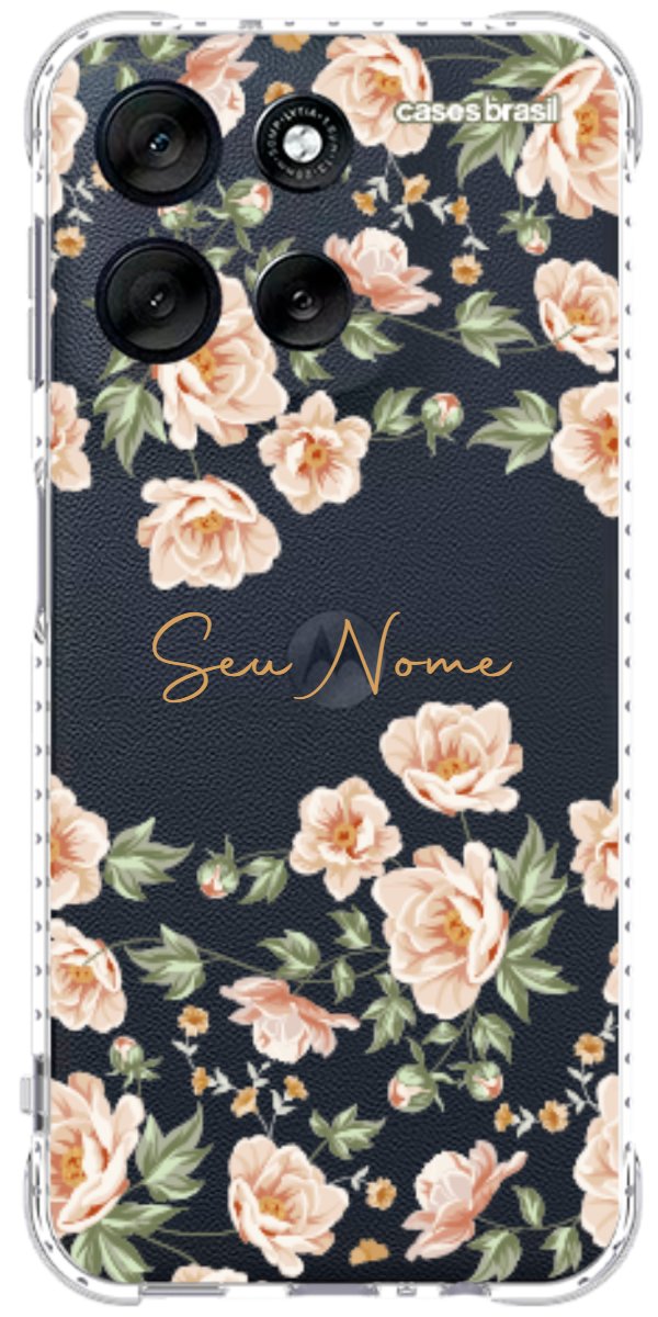 Capinha para Celular Flores Alaranjadas