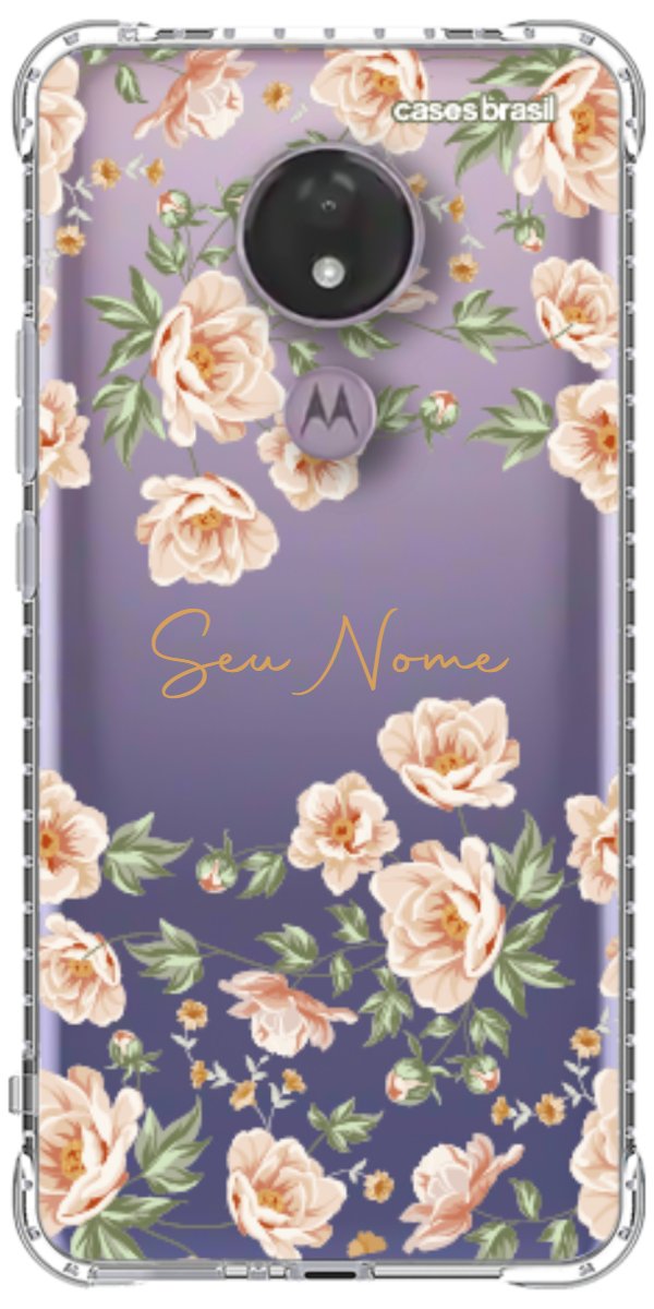 Capinha para Celular Flores Alaranjadas