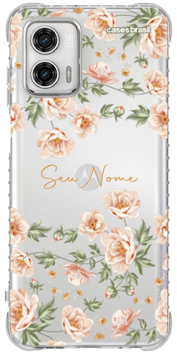 Capinha para Celular Flores Alaranjadas