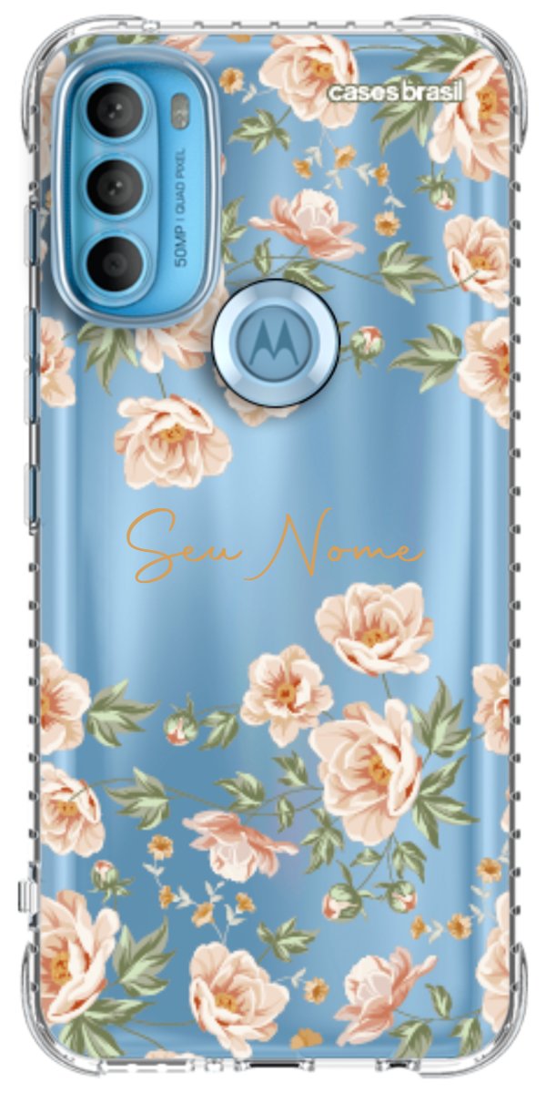 Capinha para Celular Flores Alaranjadas