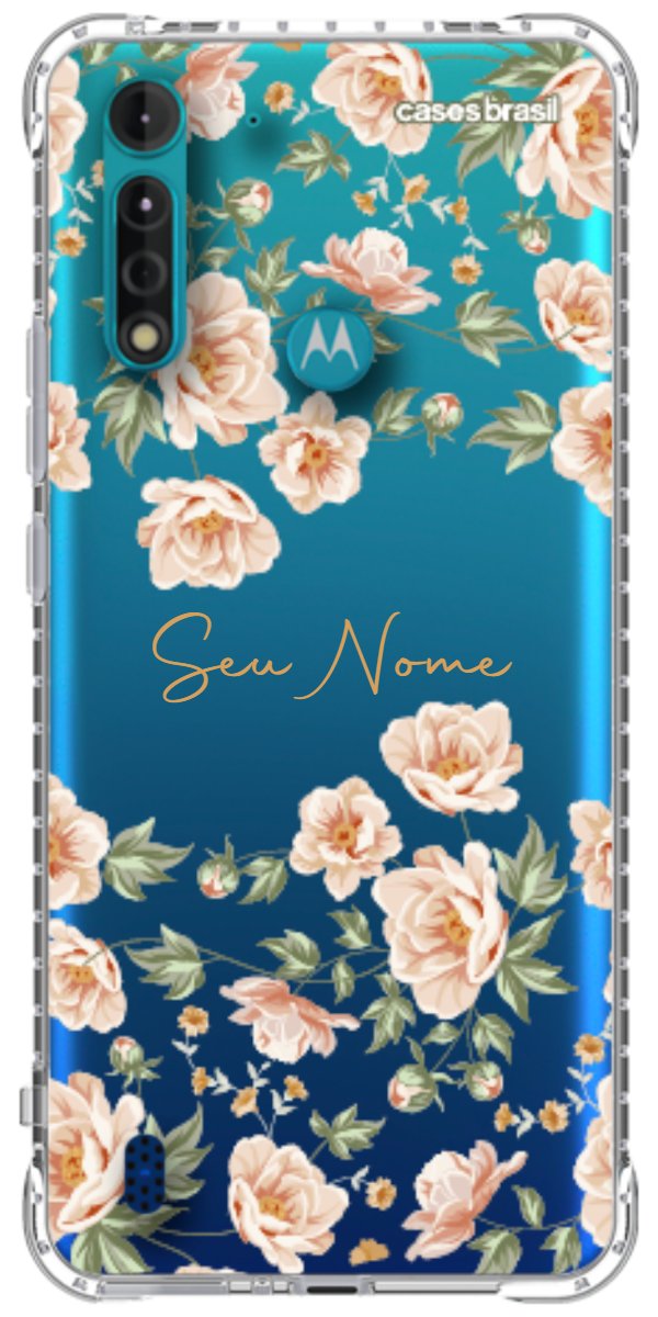 Capinha para Celular Flores Alaranjadas