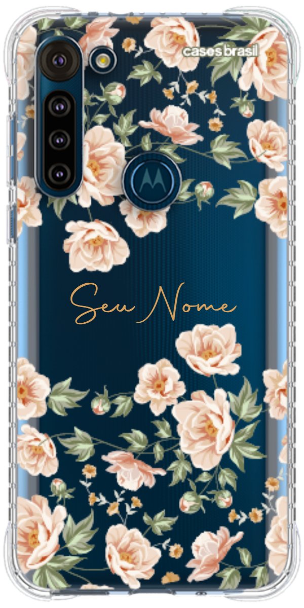 Capinha para Celular Flores Alaranjadas
