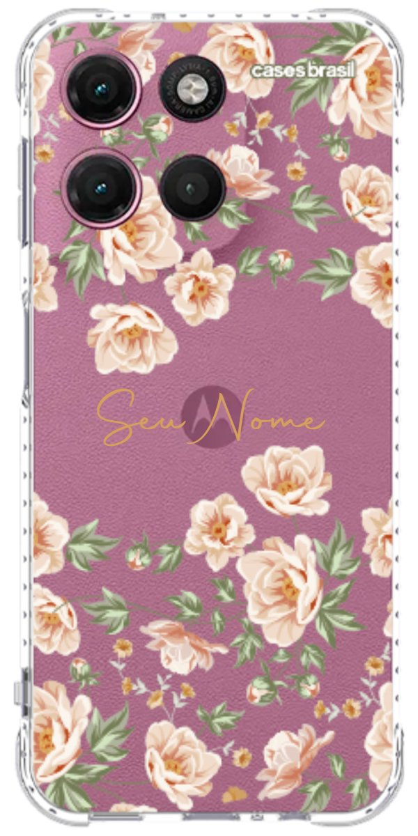 Capinha para Celular Flores Alaranjadas