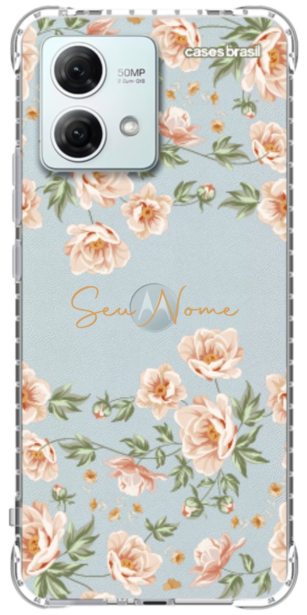 Capinha para Celular Flores Alaranjadas