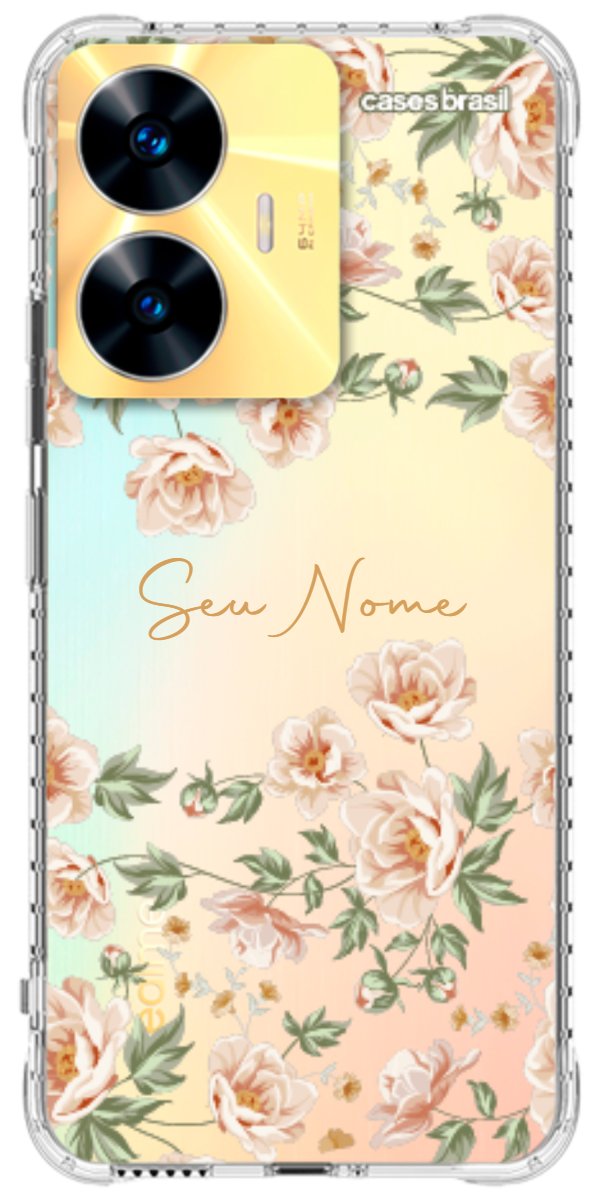 Capinha para Celular Flores Alaranjadas
