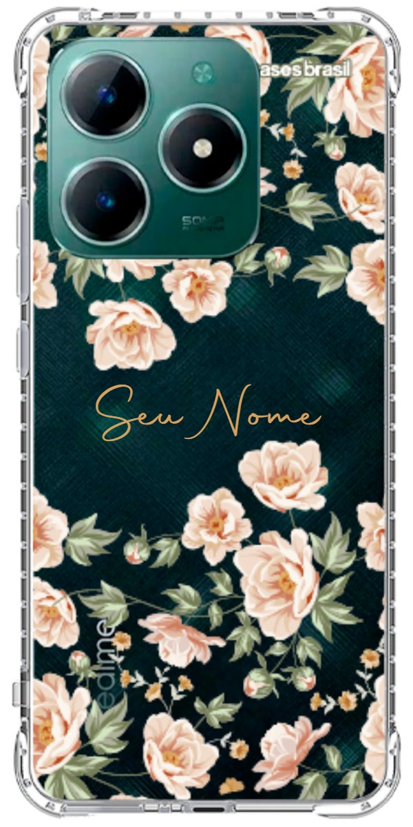 Capinha para Celular Flores Alaranjadas