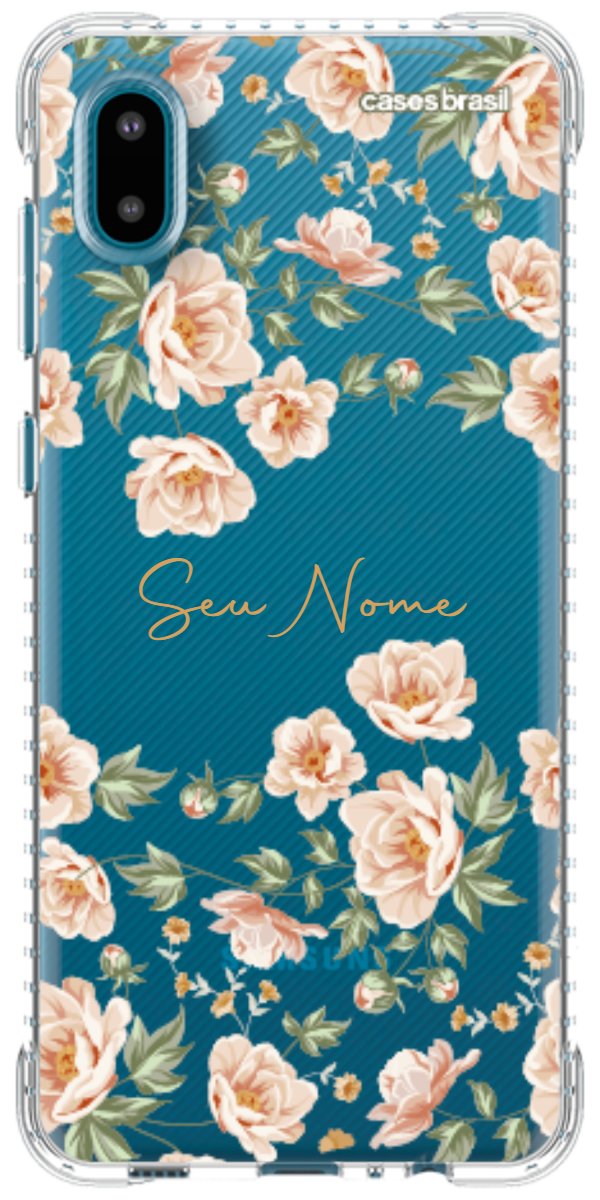 Capinha para Celular Flores Alaranjadas