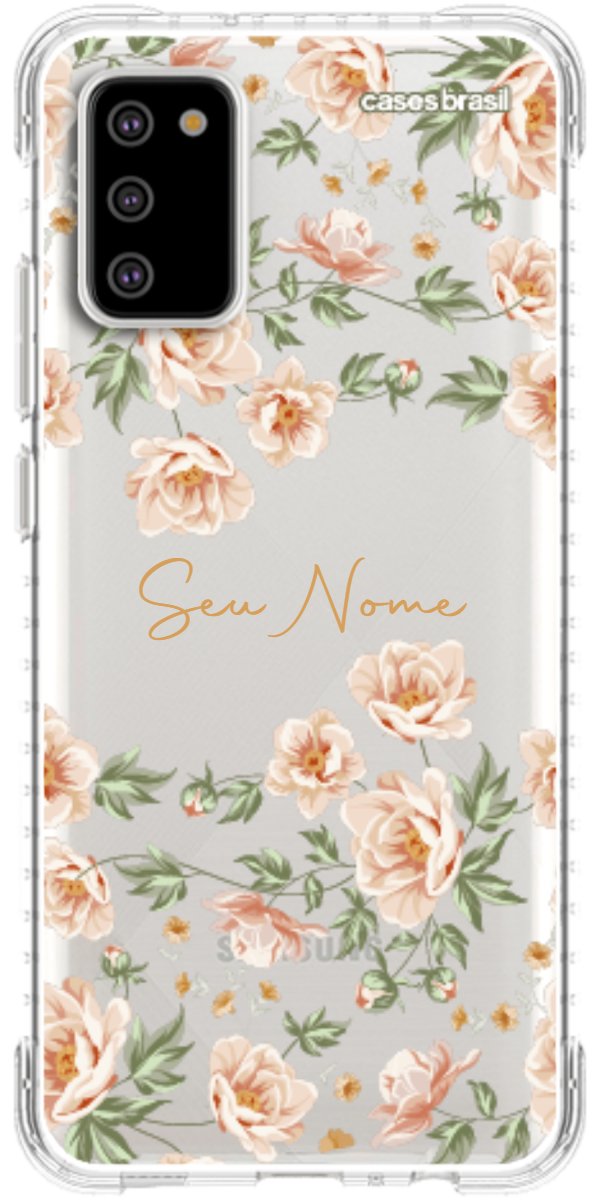 Capinha para Celular Flores Alaranjadas
