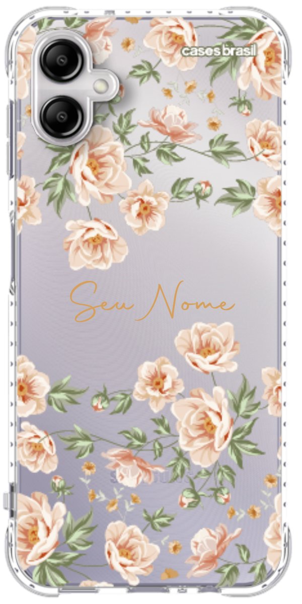 Capinha para Celular Flores Alaranjadas