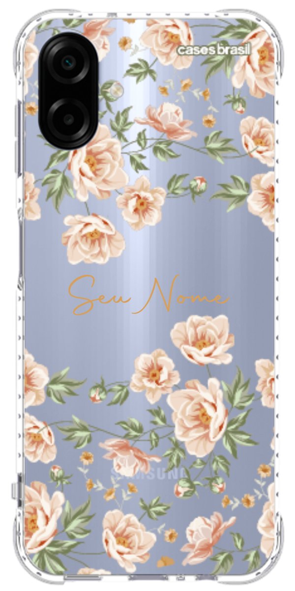 Capinha para Celular Flores Alaranjadas