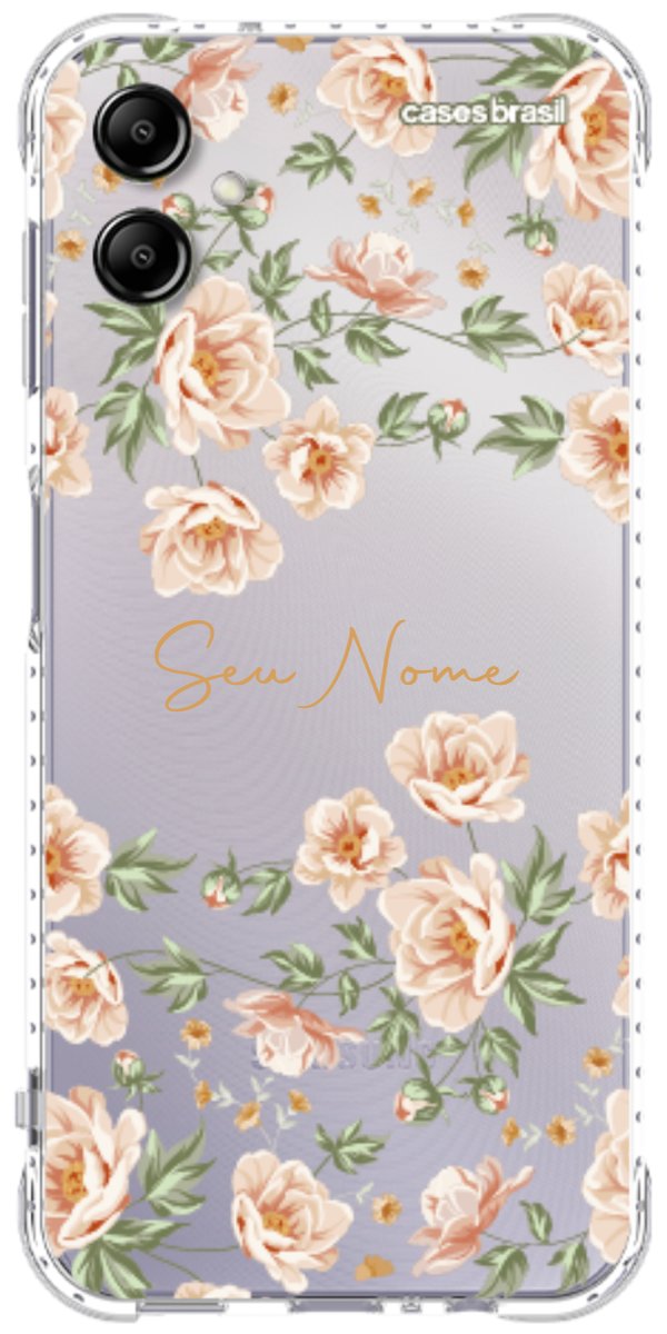 Capinha para Celular Flores Alaranjadas