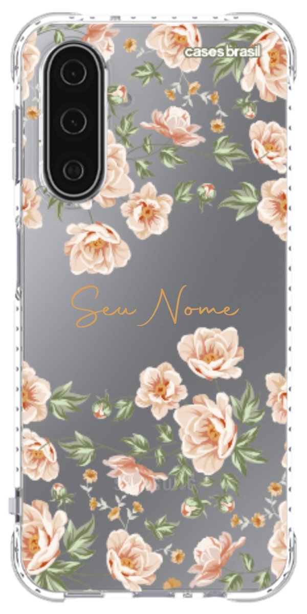 Capinha para Celular Flores Alaranjadas