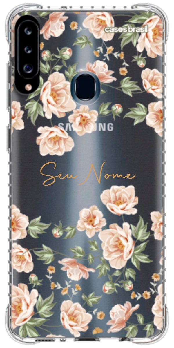 Capinha para Celular Flores Alaranjadas