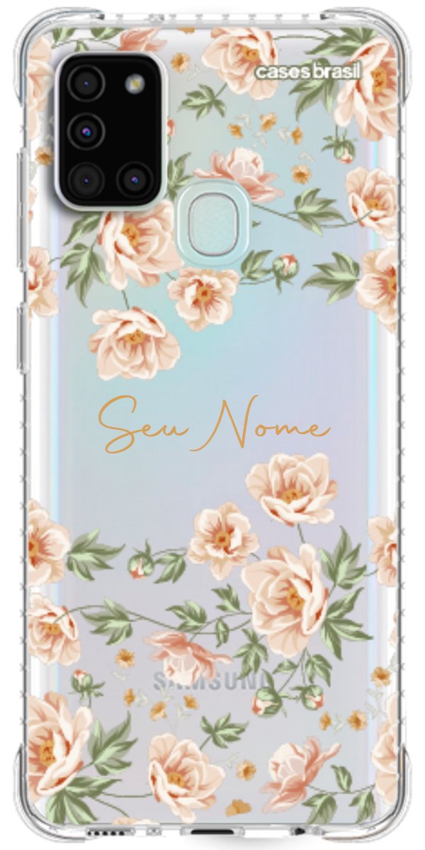 Capinha para Celular Flores Alaranjadas