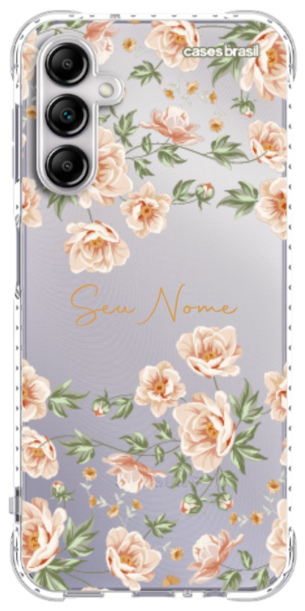 Capinha para Celular Flores Alaranjadas