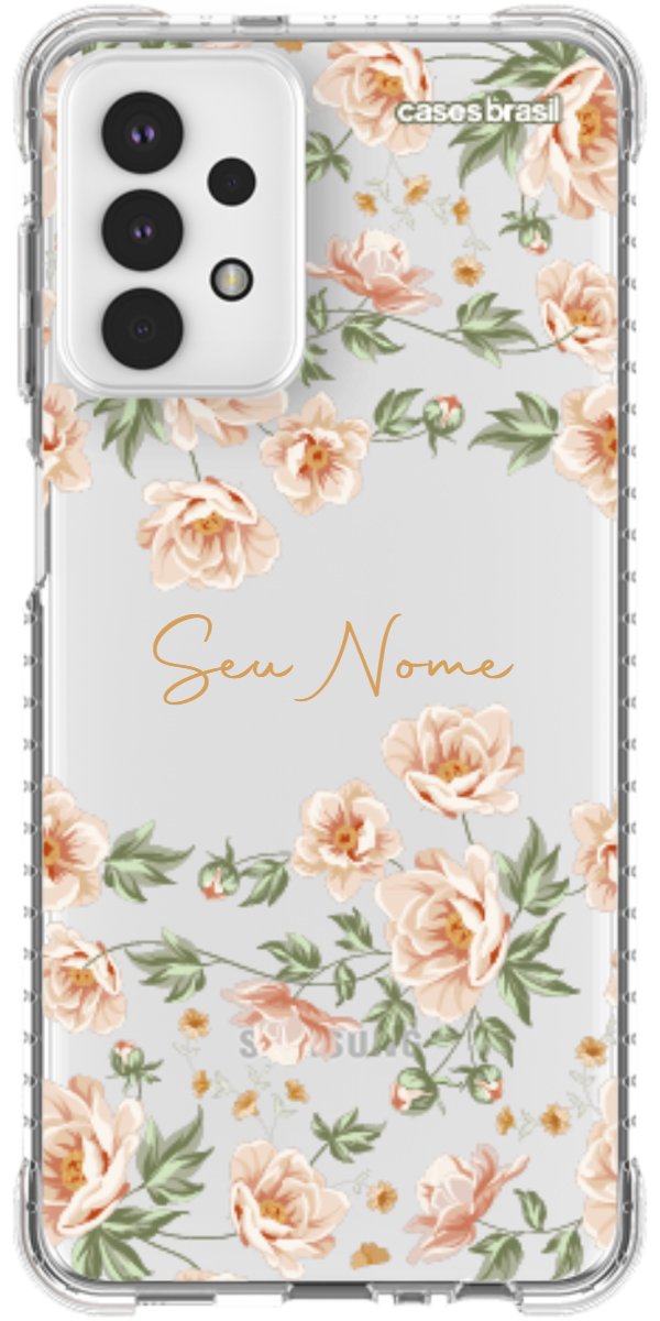 Capinha para Celular Flores Alaranjadas