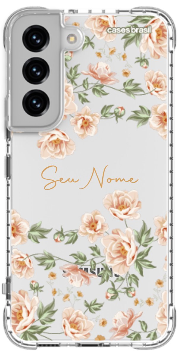 Capinha para Celular Flores Alaranjadas