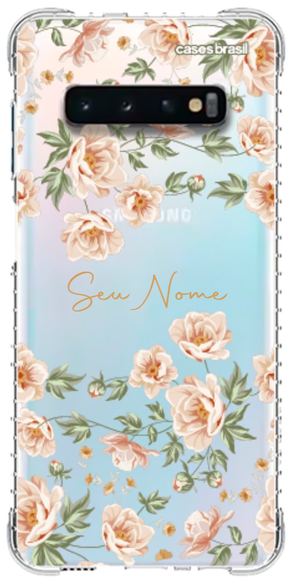 Capinha para Celular Flores Alaranjadas
