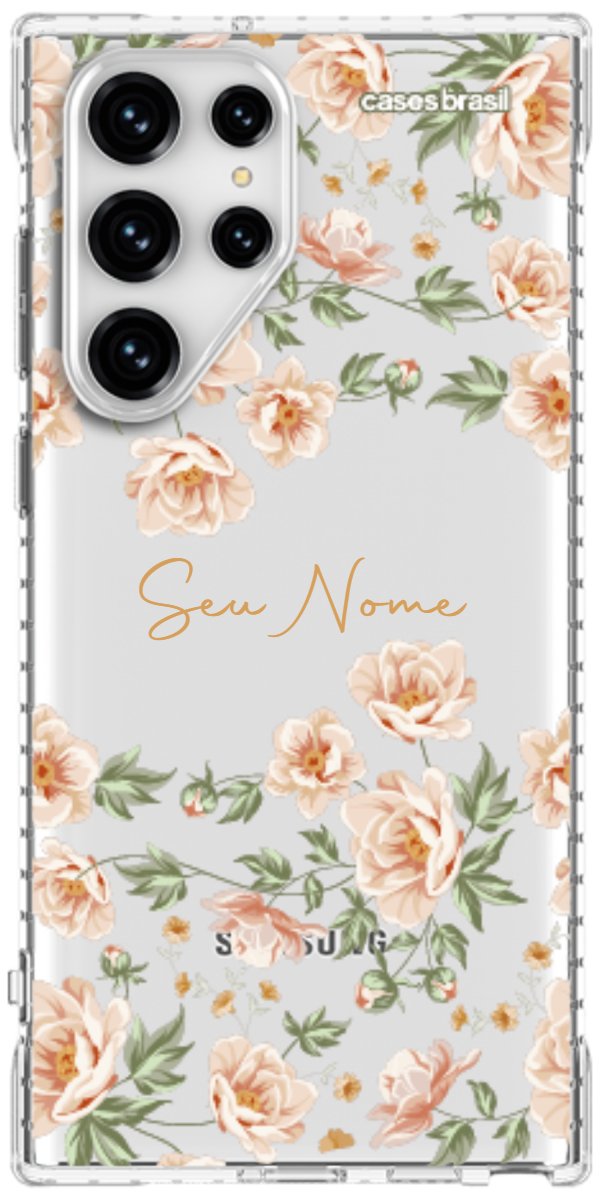 Capinha para Celular Flores Alaranjadas