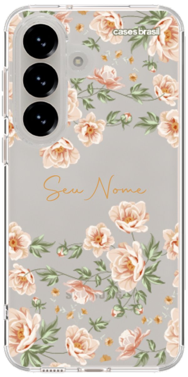 Capinha para Celular Flores Alaranjadas