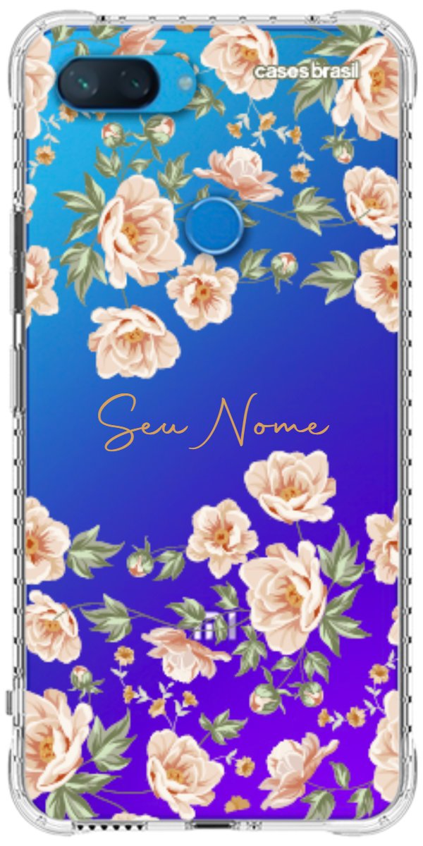 Capinha para Celular Flores Alaranjadas