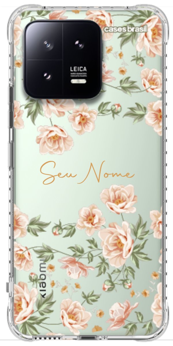 Capinha para Celular Flores Alaranjadas