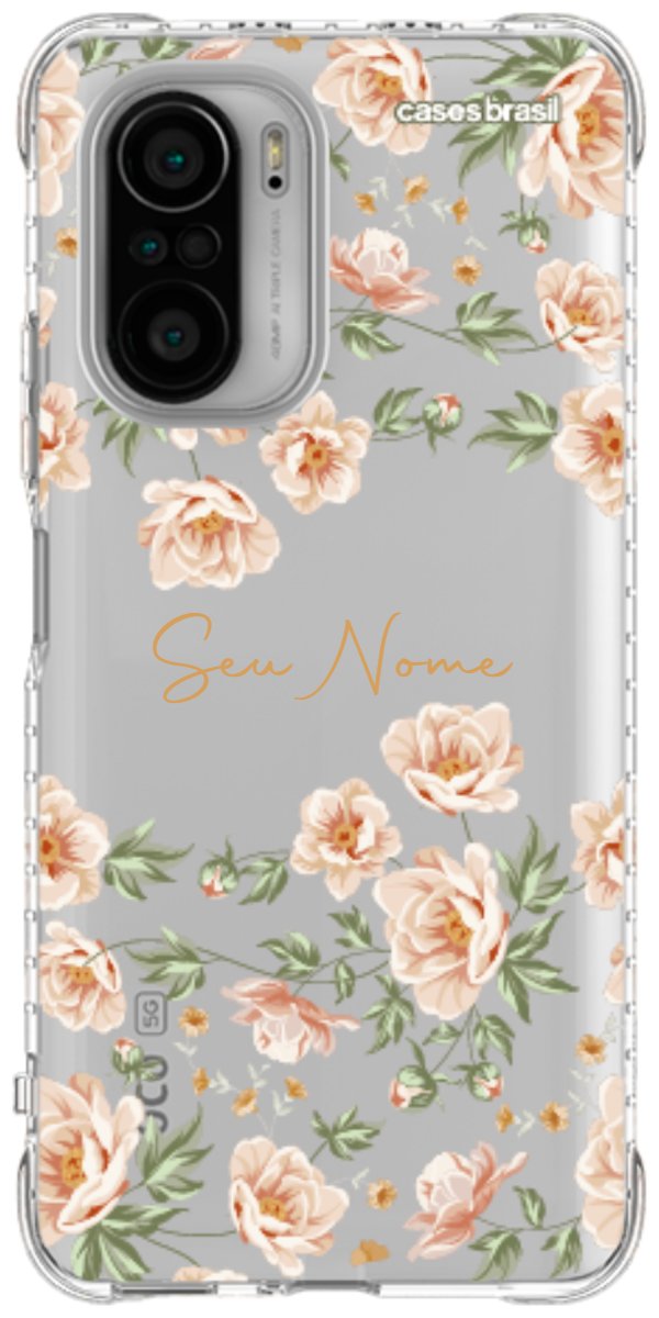 Capinha para Celular Flores Alaranjadas