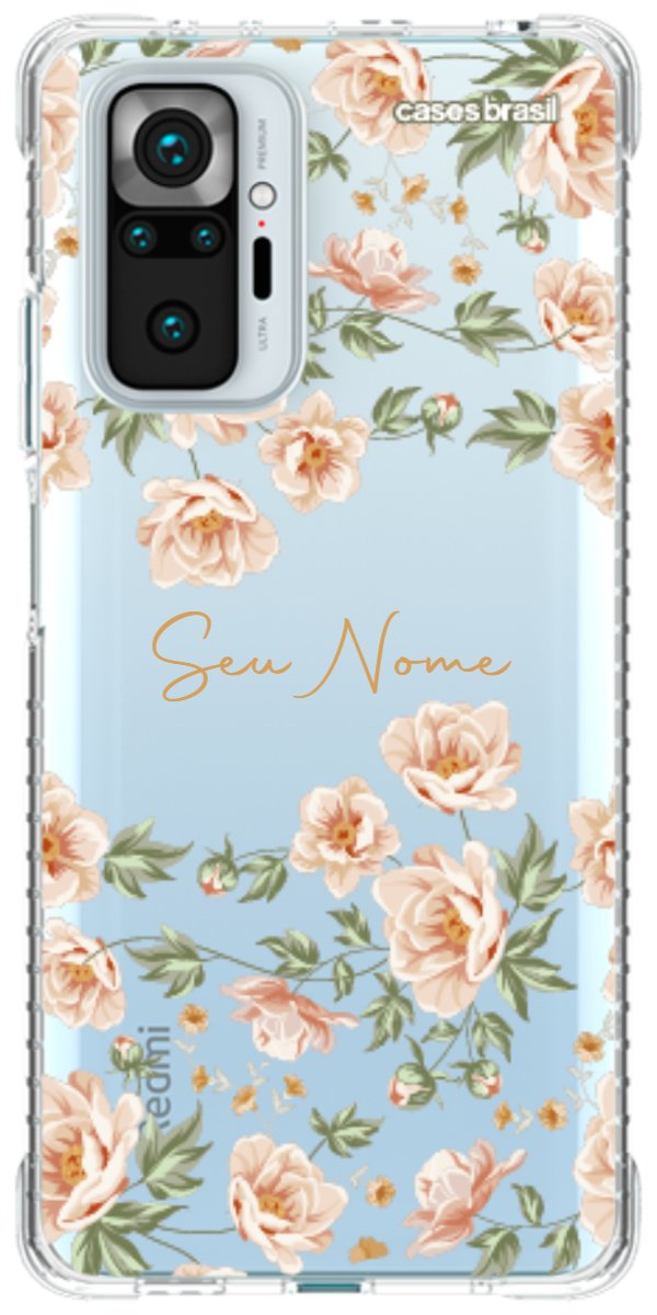 Capinha para Celular Flores Alaranjadas