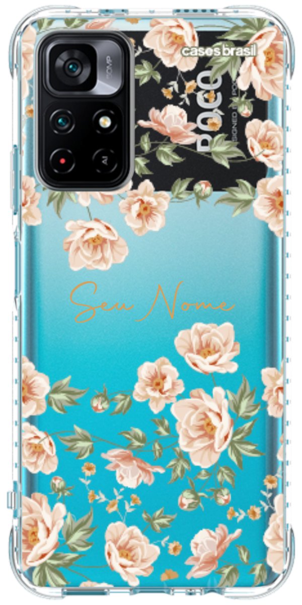 Capinha para Celular Flores Alaranjadas