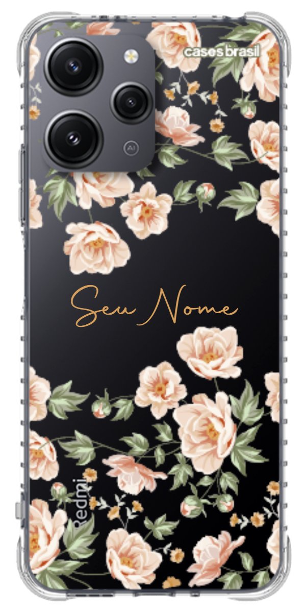 Capinha para Celular Flores Alaranjadas
