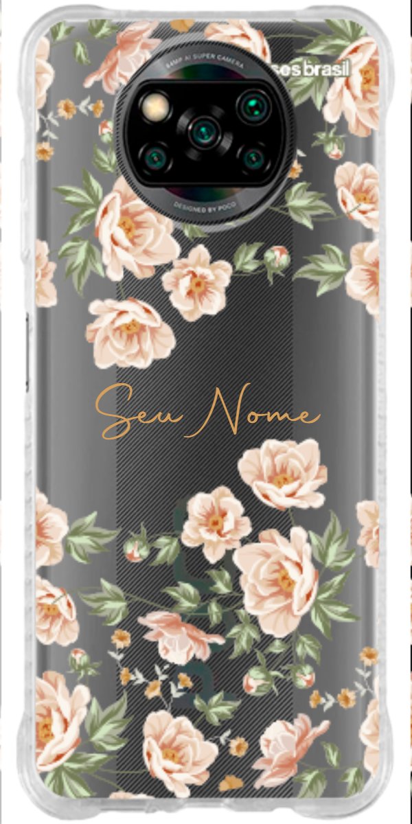 Capinha para Celular Flores Alaranjadas
