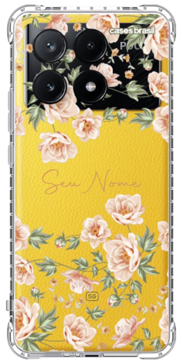 Capinha para Celular Flores Alaranjadas