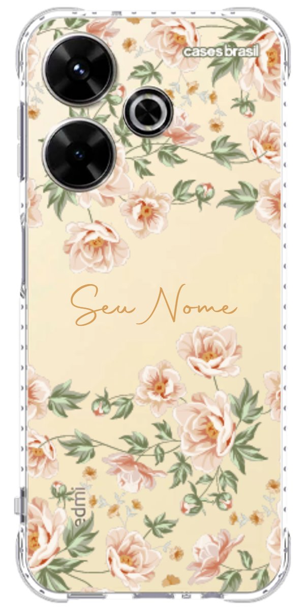 Capinha para Celular Flores Alaranjadas