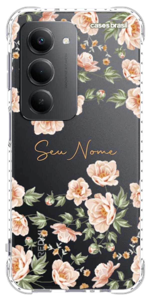 Capinha para Celular Flores Alaranjadas